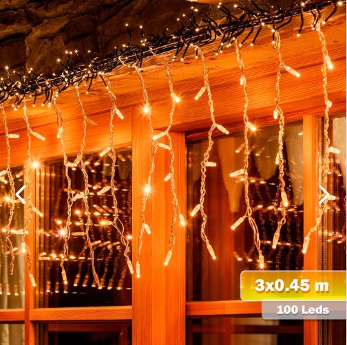 COMBO NAVIDEÑO: Cortina de bolas y Aros + Cortina de lluvia de luz led y te obsequiamos bombillo navideño.