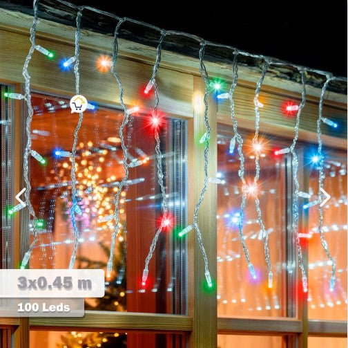 COMBO NAVIDEÑO: Cortina de bolas y Aros + Cortina de lluvia de luz led y te obsequiamos bombillo navideño.